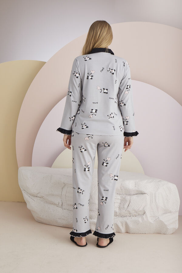 13097 Kadın Düğmeli Pijama Takım