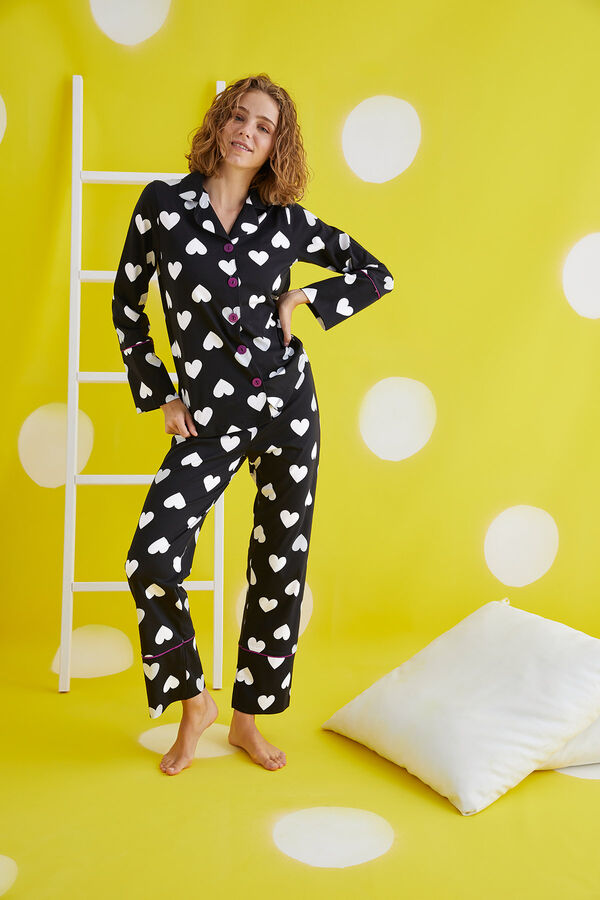 30414 Bayan Düğmeli Pijama Takım 
