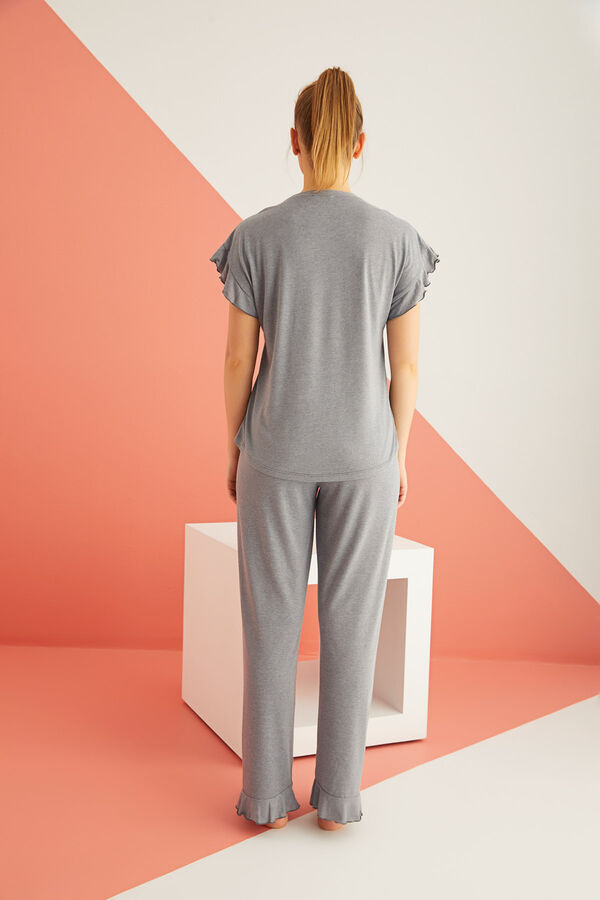 30500 Kadın Kısa Kol Baskılı Pijama Takım
