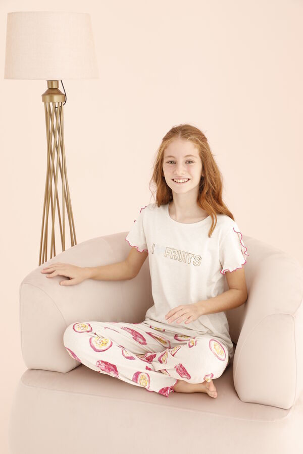8336 Kız Çocuk Taş Baskılı Pijama Takım