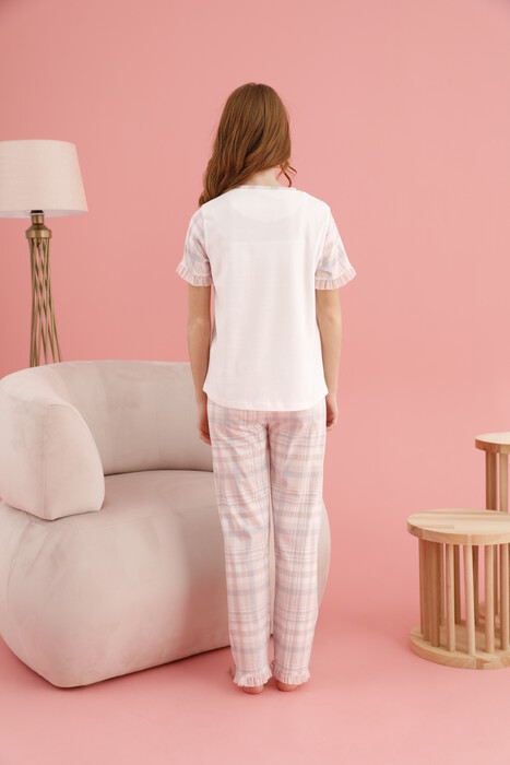 ZEYZEY - 8400 Kız Çocuk Nakışlı Pijama Takım (1)