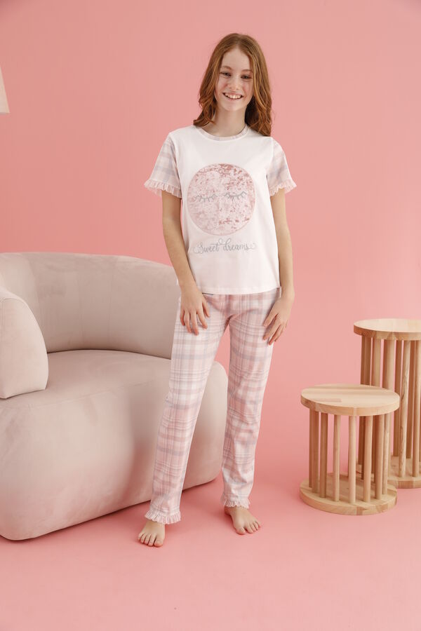 8400 Kız Çocuk Nakışlı Pijama Takım
