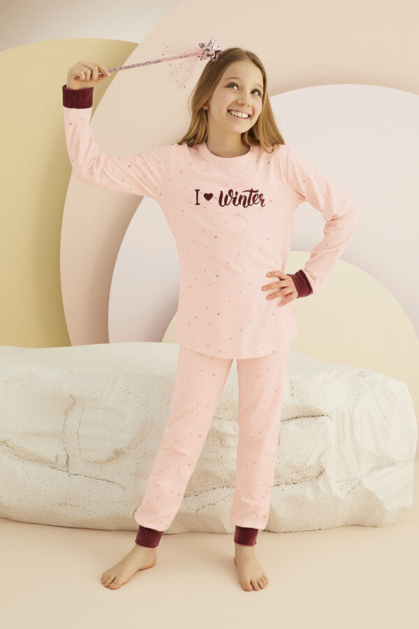 8435 Kız Çocuk Baskılı Pijama Takım
