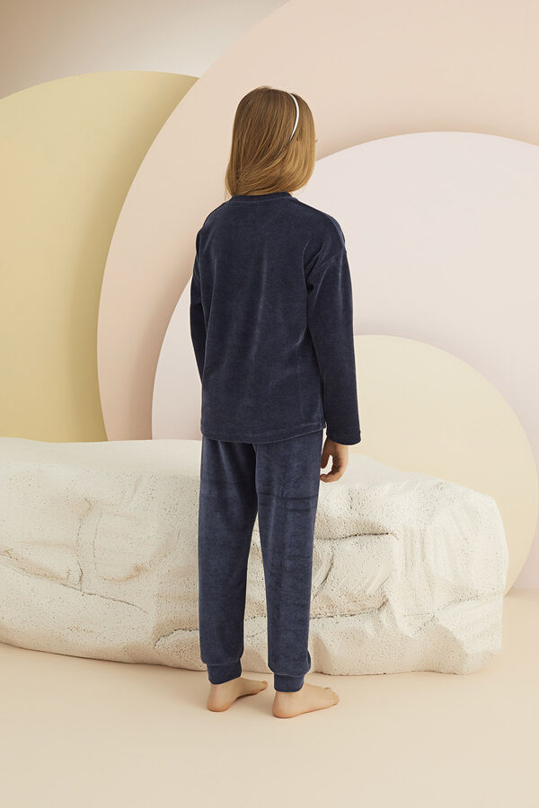 8438G Kız Çocuk Nakışlı Pijama Takım