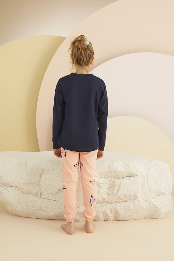 8461 Kız Çocuk Baskılı Pijama Takım
