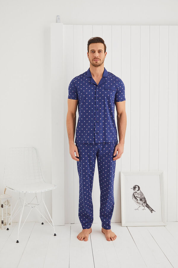9305 Erkek Düğmeli Pijama Takım