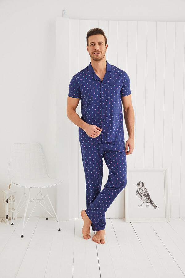 9305 Erkek Düğmeli Pijama Takım