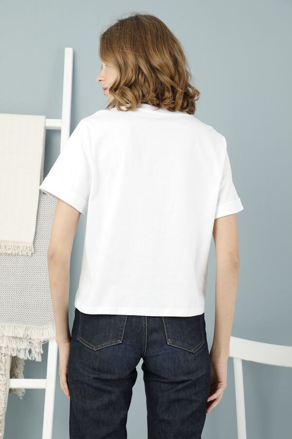 30358-1 Bayan Baskılı Basic T-Shirt