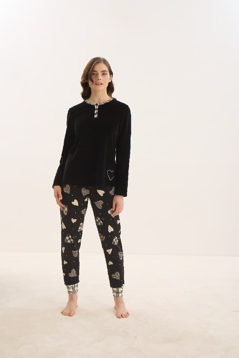 16137 Kadın Nakışlı Pijama Takım