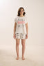 16098 Kadın Baskılı Şort Takım