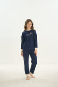 8739 Kız Çocuk Baskılı Pijama Takım Garson