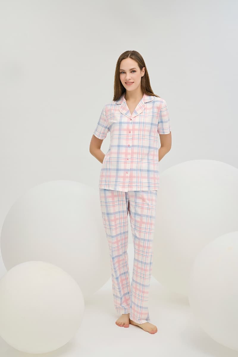 16412 Kadın Düğmeli Pijama Takım