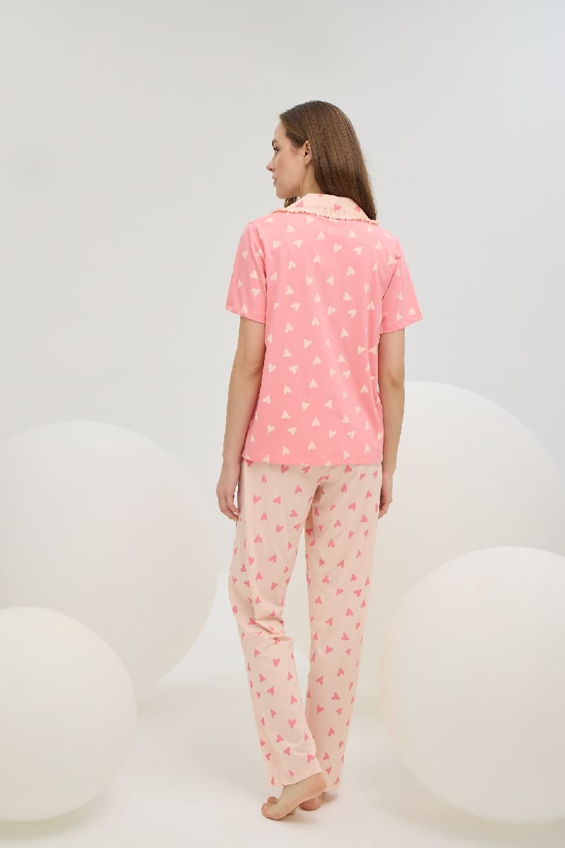 16394 Kadın Düğmeli Pijama Takım