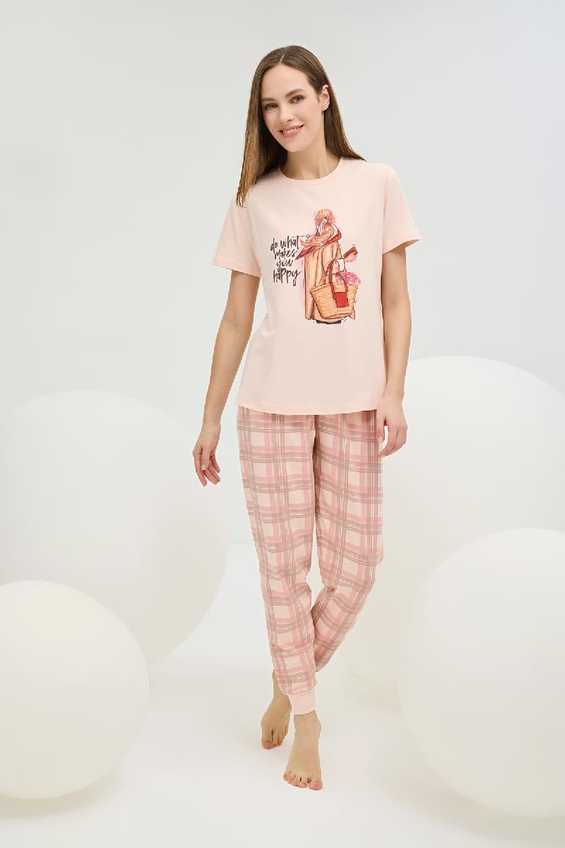 16570 Kadın Baskılı Pijama Takım