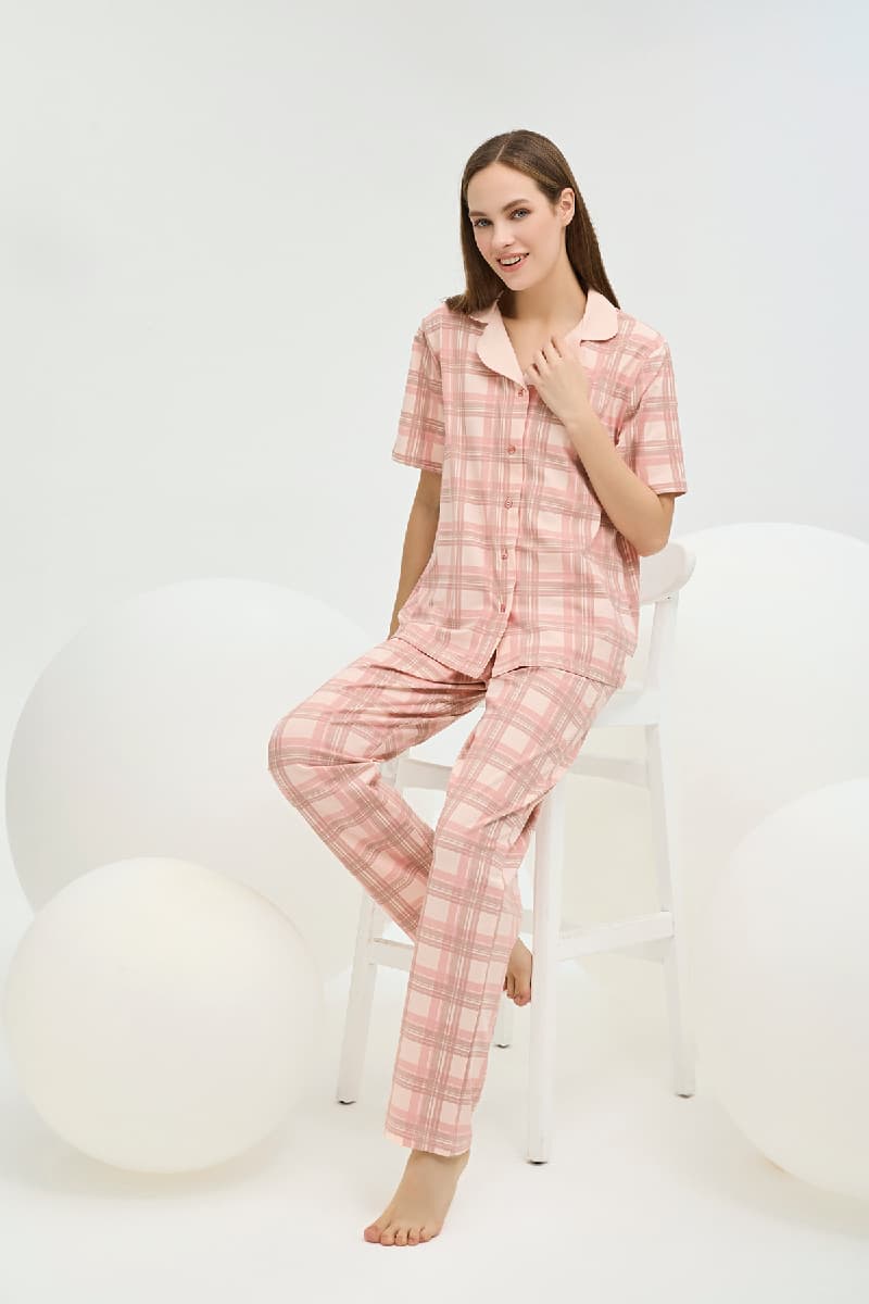 16569 Kadın Düğmeli Pijama Takım