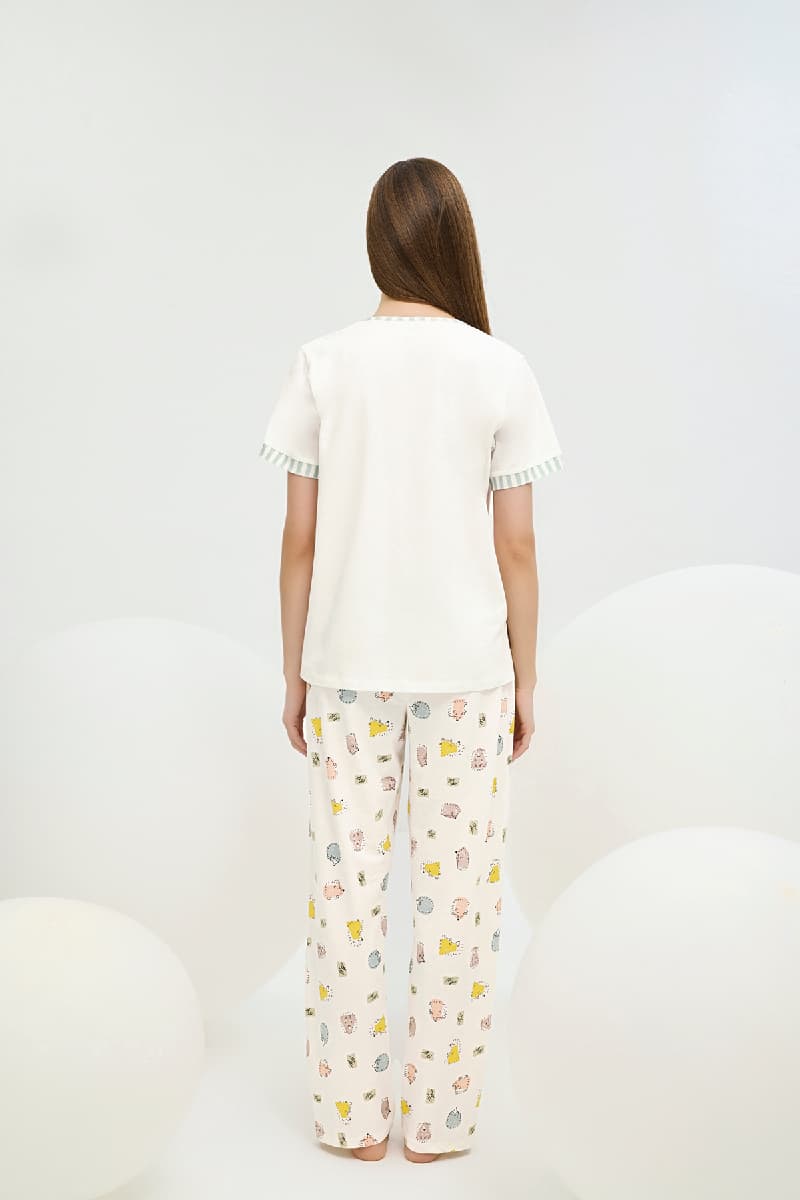 16493 Kadın Baskılı Pijama Takım