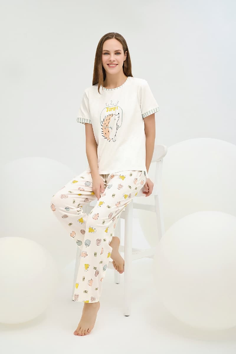 16493 Kadın Baskılı Pijama Takım