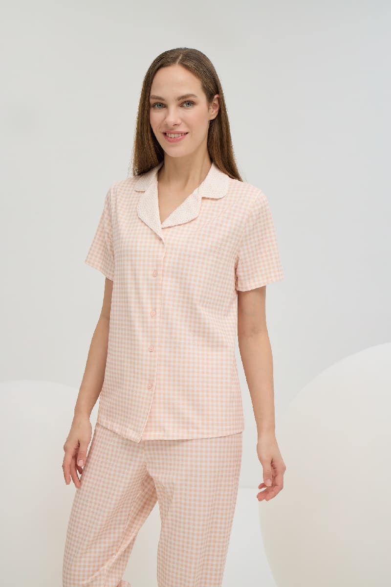 16429 Kadın Düğmeli Pijama Takım