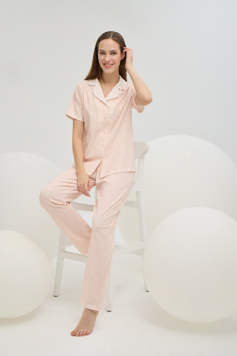 16429 Kadın Düğmeli Pijama Takım