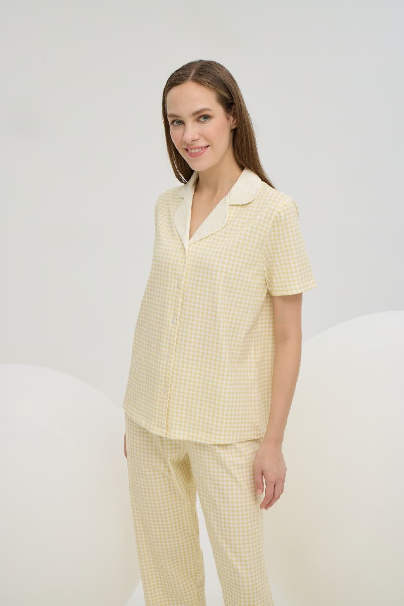 16574 Kadın Düğmeli Pijama Takım