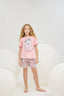 8850 Kız Çocuk Baskılı Şort Takım