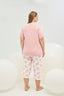 16712 Kadın Taş Baskılı Big Size Kısa Pijama Takım
