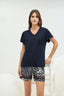 16716 Kadın V Yaka Şort Takım