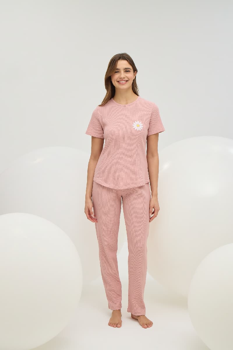 16790 Kadın Nakışlı Pijama Takım