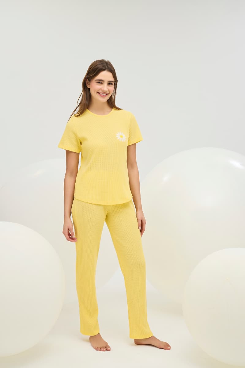 16792 Kadın Nakışlı Pijama Takım