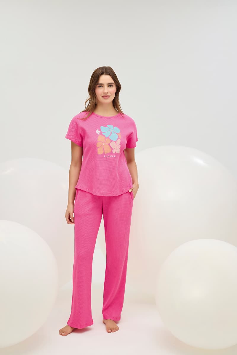 16811 Kadın Baskılı Pantalon Takım