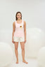16816 Kadın Baskılı Kalın Askılı Şort Takım