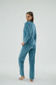 16990 Kadın Kadife Nakışlı Pijama Takım