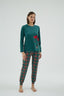 17083 KADIN BASKILI PİJAMA TAKIM