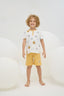 8794 Erkek Çocuk Baskılı Yakası Düğmeli Şort Takım