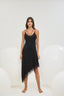 16767 Kadın İnce Askılı Asimetrik Kesim Gecelik