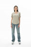 21619 KADIN V YAKA T-SHIRT