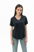 21625 KADIN V YAKA T-SHIRT