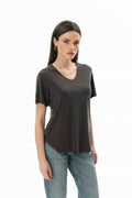 21631 KADIN V YAKA T-SHIRT