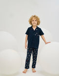 8674 Erkek Çocuk Düğmeli Pijama Takım