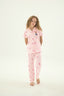 8979 Kız Çocuk Düğmeli Baskılı Pijama Takım