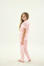 8979 Kız Çocuk Düğmeli Baskılı Pijama Takım