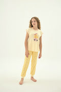 8986 Kız Çocuk Baskılı Pijama Takım