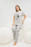 16543 Kadın Baskılı Büyük Beden Pijama Takım