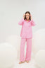 16727 Kadın Düğmeli Gömlek Yaka Pijama Takım