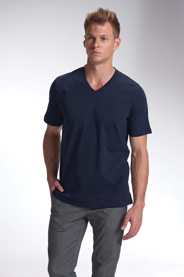 9160-3 Erkek V Yaka Kısa Kol T-Shirt