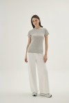 1269 Kadın Yuvarlak Yaka T-shirt-GRİ