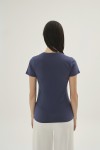 1269 Kadın Yuvarlak Yaka T-shirt-İNDİGO