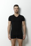 9017 PNY. ERKEK V YAKA T-SHIRT-SİYAH
