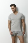 9022 MODAL ERKEK V YAKA T-SHIRT-G.MELANJ