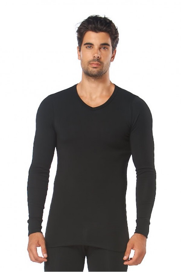 9025 TERMAL ERKEK UZUN  KOL T-SHIRT-SİYAH